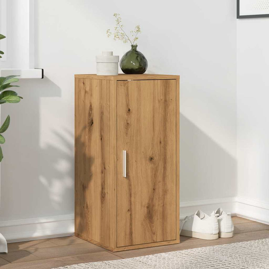 Schoenenkast 32x35x70 cm bewerkt hout artisanaal eikenkleur