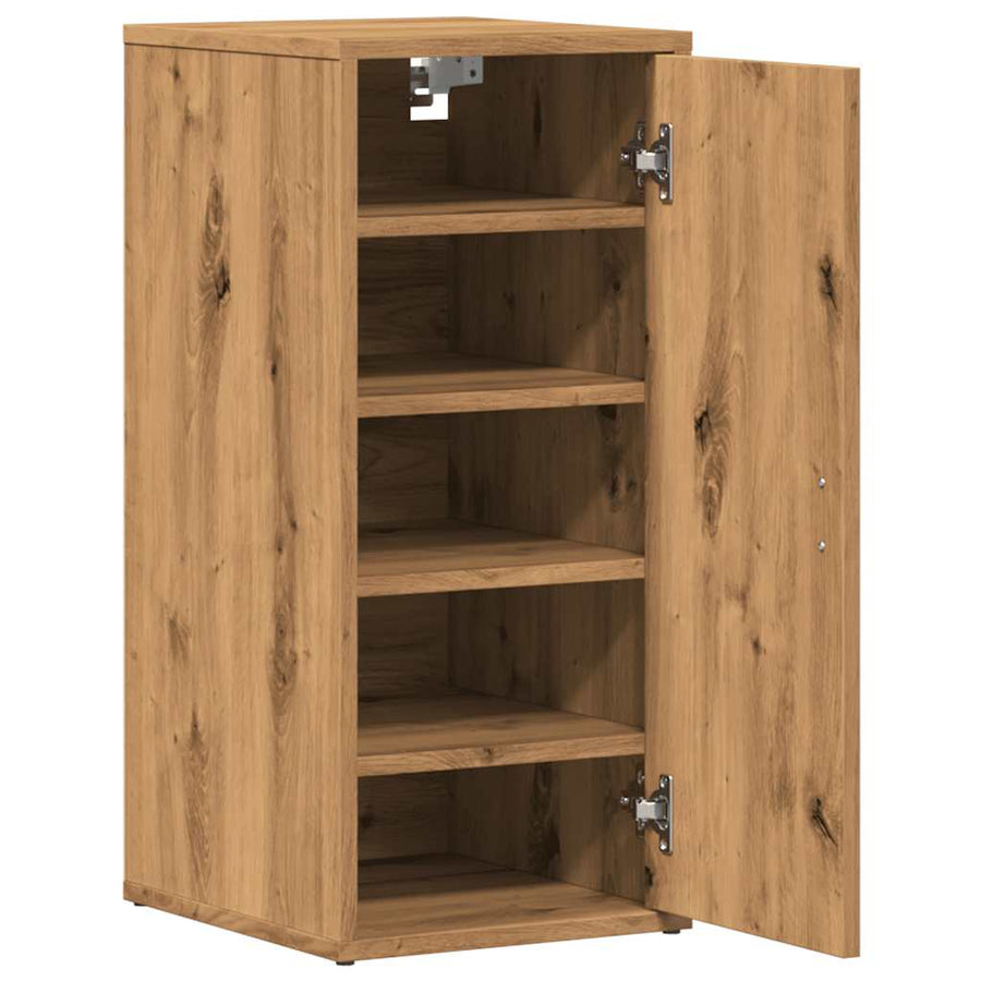 Schoenenkast 32x35x70 cm bewerkt hout artisanaal eikenkleur