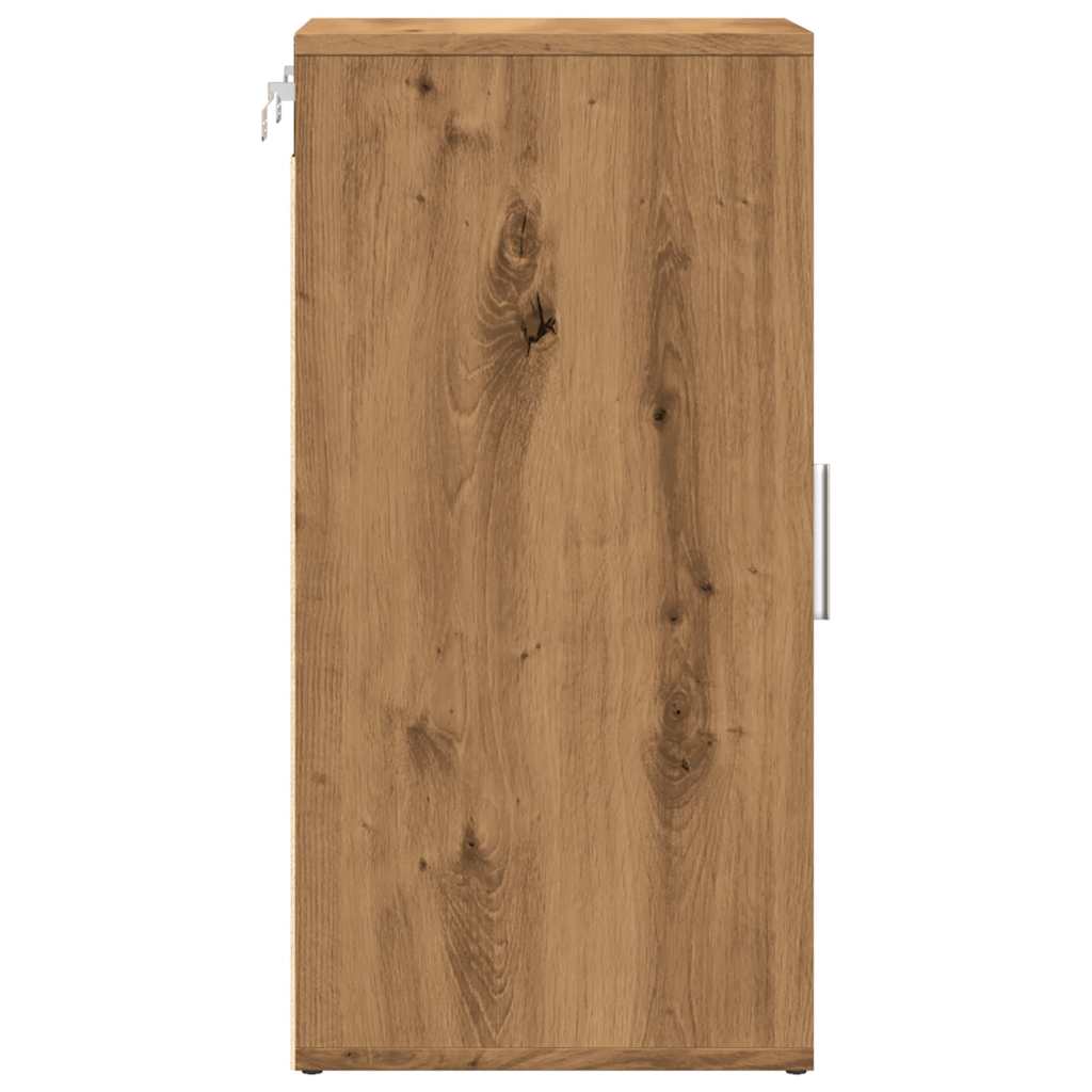 Schoenenkast 32x35x70 cm bewerkt hout artisanaal eikenkleur