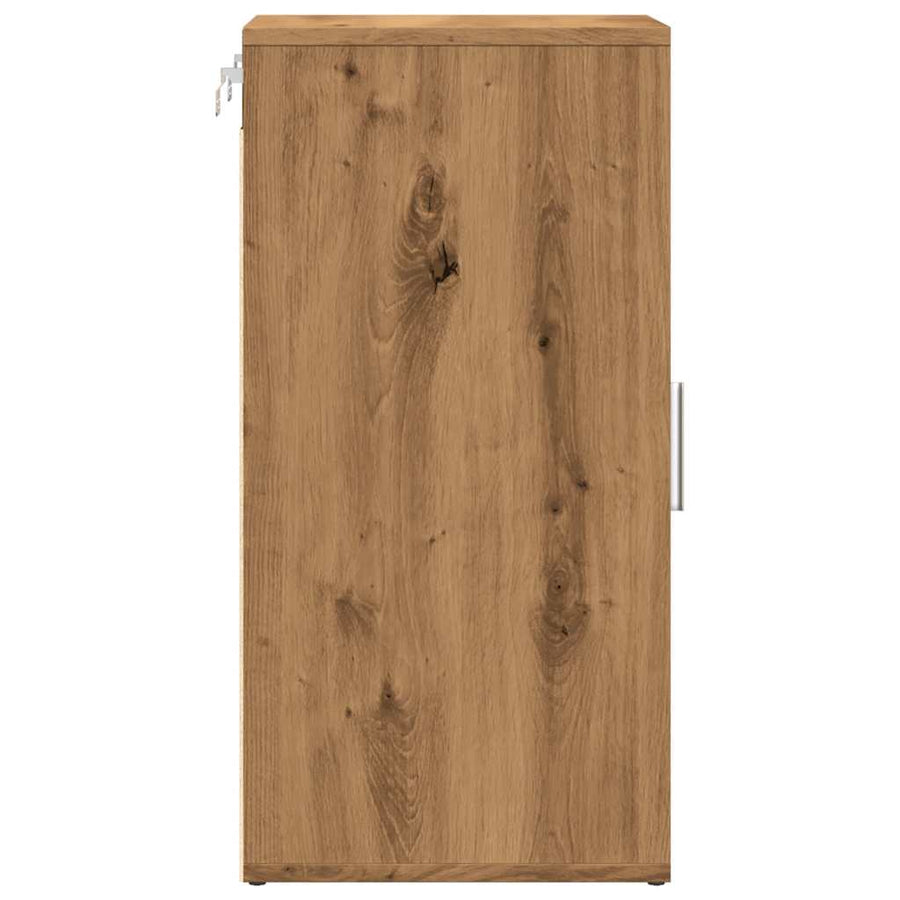 Schoenenkast 32x35x70 cm bewerkt hout artisanaal eikenkleur