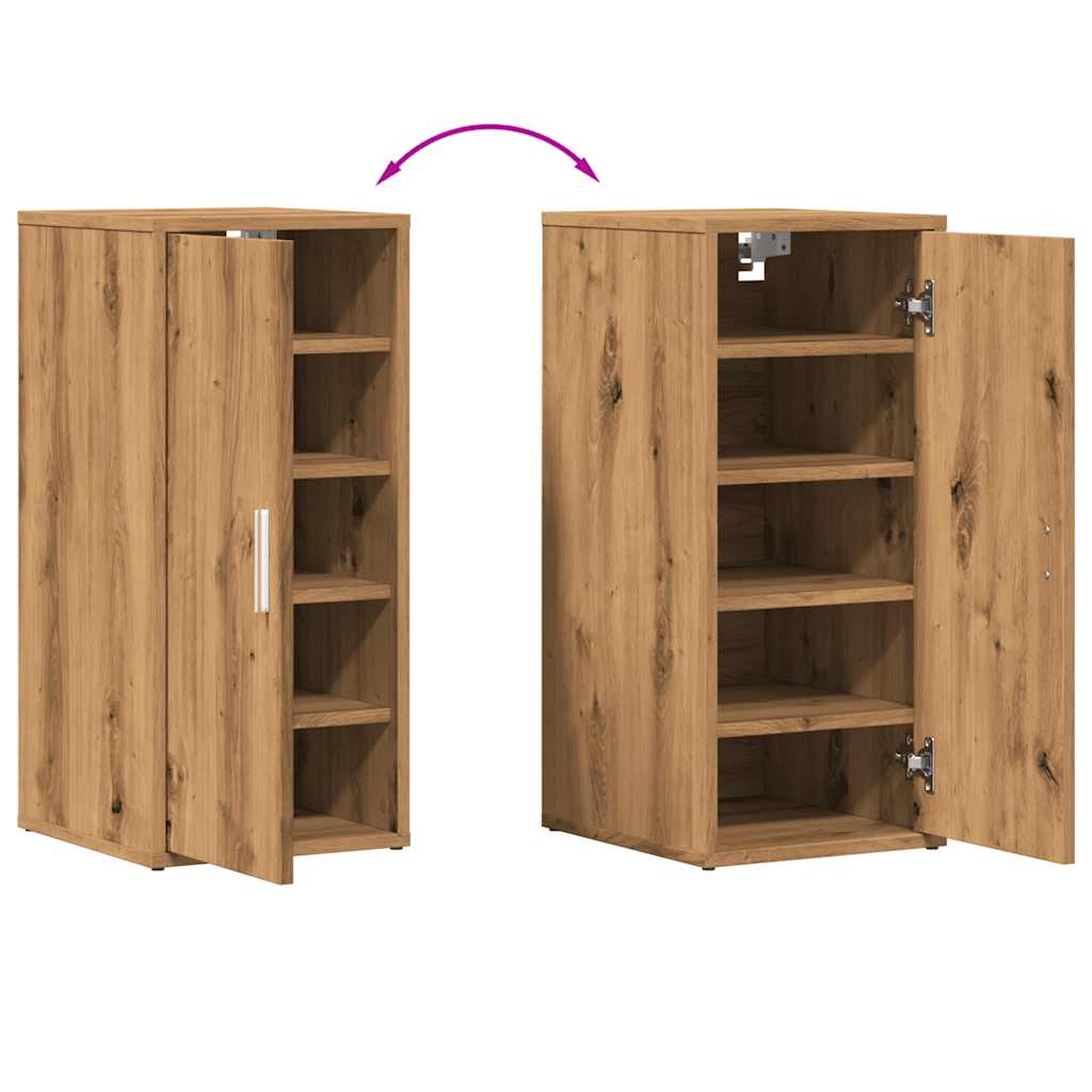Schoenenkast 32x35x70 cm bewerkt hout artisanaal eikenkleur