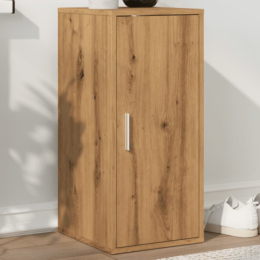 Schoenenkast 32x35x70 cm bewerkt hout artisanaal eikenkleur
