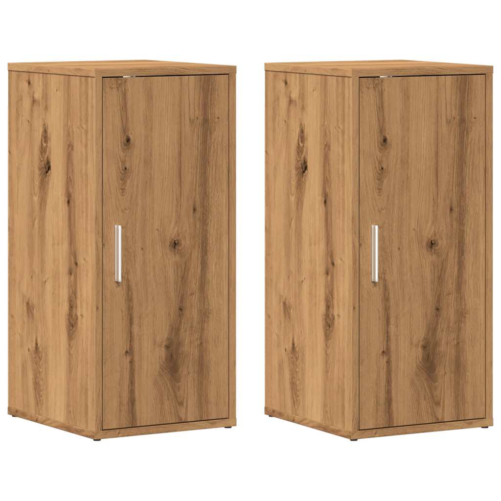 Schoenenkasten 2 st 32x35x70 cm bewerkt hout artisanaal eiken
