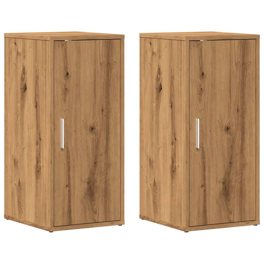 Schoenenkasten 2 st 32x35x70 cm bewerkt hout artisanaal eiken