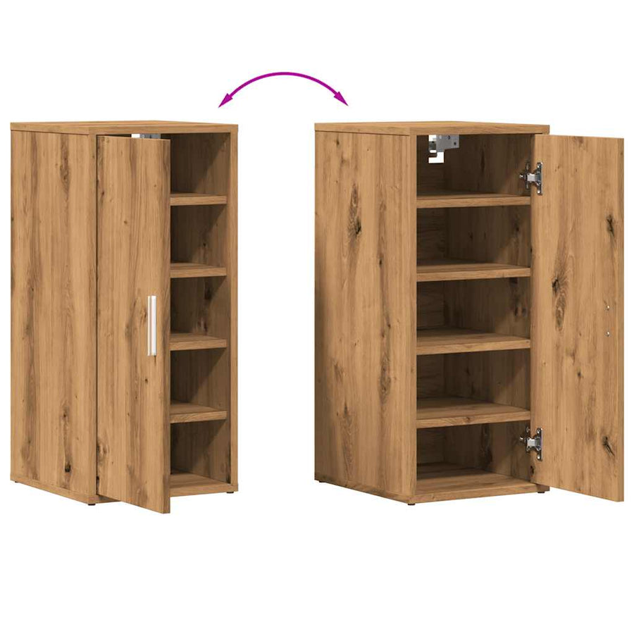Schoenenkasten 2 st 32x35x70 cm bewerkt hout artisanaal eiken