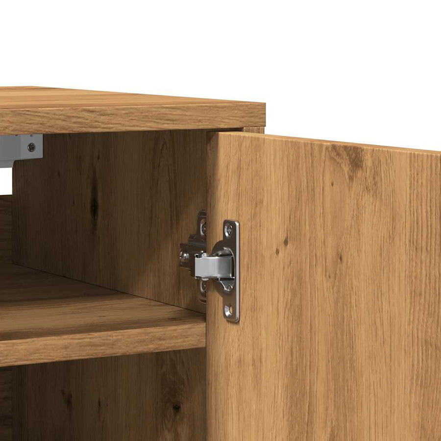 Schoenenkasten 2 st 32x35x70 cm bewerkt hout artisanaal eiken