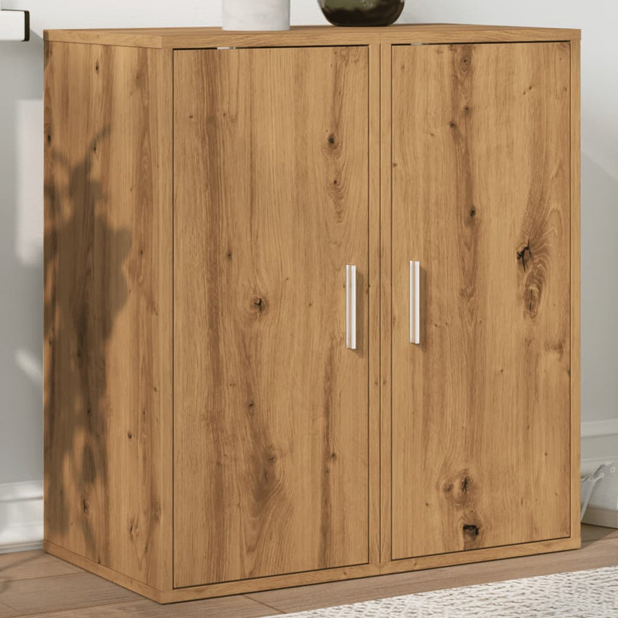 Schoenenkasten 2 st 32x35x70 cm bewerkt hout artisanaal eiken