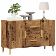 Dressoir 100x36x60 cm bewerkt hout oud houtkleurig muurmontage