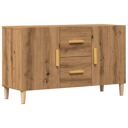 Dressoir 100x36x60 cm bewerkt hout artisanaal eikenkleurig