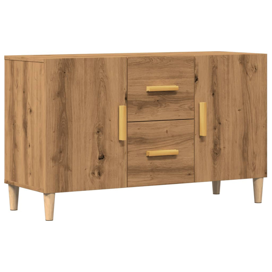 Dressoir 100x36x60 cm bewerkt hout artisanaal eikenkleurig