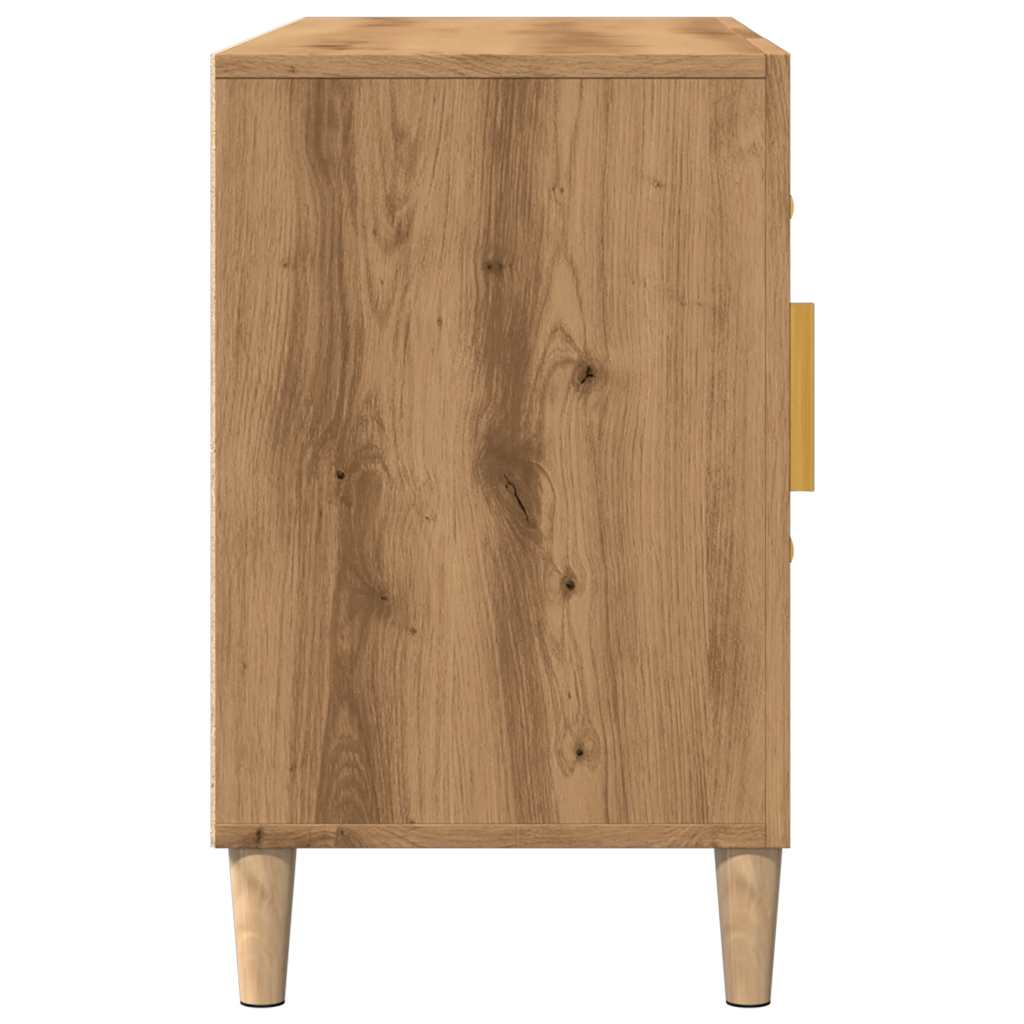 Dressoir 100x36x60 cm bewerkt hout artisanaal eikenkleurig
