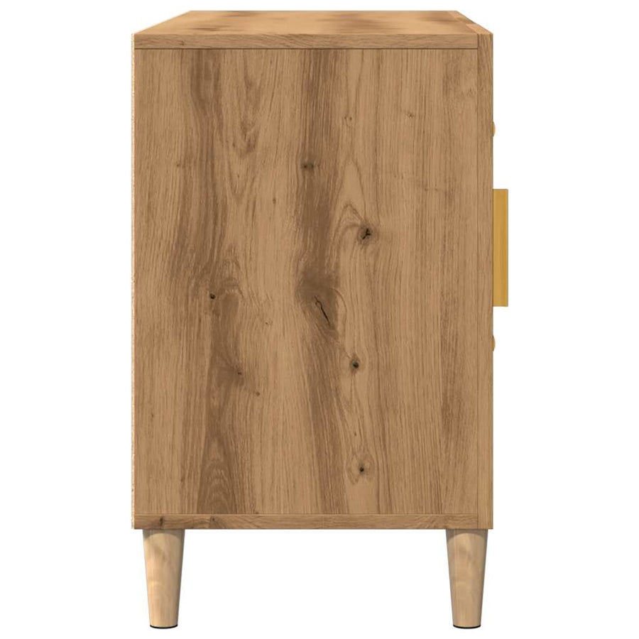 Dressoir 100x36x60 cm bewerkt hout artisanaal eikenkleurig