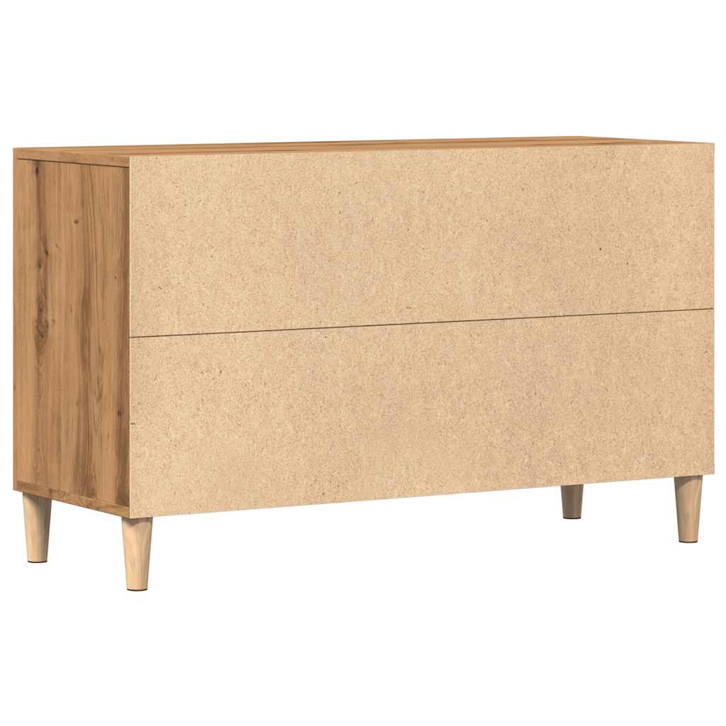 Dressoir 100x36x60 cm bewerkt hout artisanaal eikenkleurig