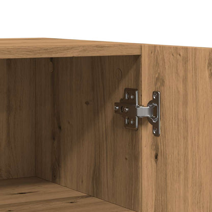 Dressoir 100x36x60 cm bewerkt hout artisanaal eikenkleurig
