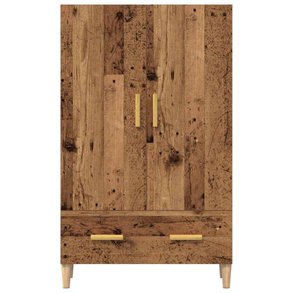 Hoge kast 70x31x115 cm bewerkt hout oud houtkleurig