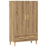 Hoge kast 70x31x115 cm bewerkt hout eikenkleur