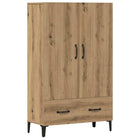 Hoge kast 70x31x115 cm bewerkt hout eikenkleur