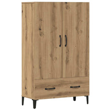Hoge kast 70x31x115 cm bewerkt hout artisanaal eikenkleur