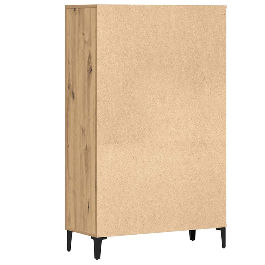 Hoge kast 70x31x115 cm bewerkt hout artisanaal eikenkleur