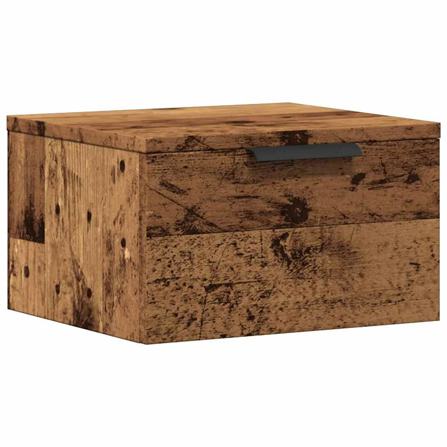 Nachtkastje wandgemonteerd 34x30x20 cm oud houtkleurig