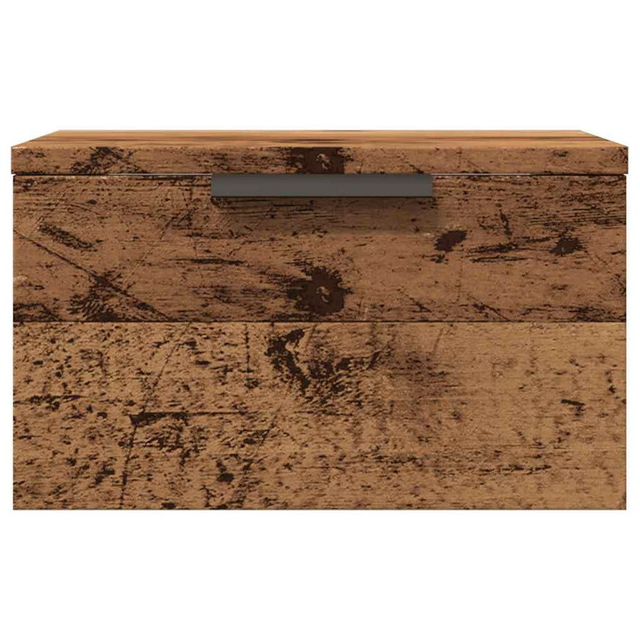 Nachtkastje wandgemonteerd 34x30x20 cm oud houtkleurig