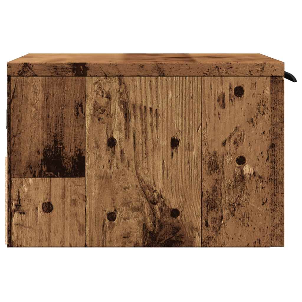 Nachtkastje wandgemonteerd 34x30x20 cm oud houtkleurig