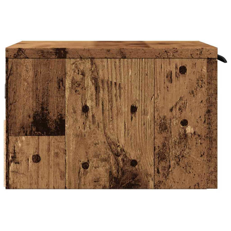 Nachtkastje wandgemonteerd 34x30x20 cm oud houtkleurig