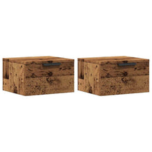 Nachtkastjes wandgemonteerd 2 st 34x30x20 cm oud houtkleurig