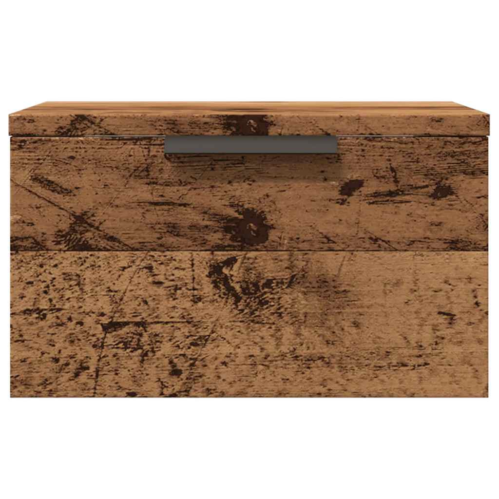Nachtkastjes wandgemonteerd 2 st 34x30x20 cm oud houtkleurig