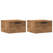 Nachtkastjes 2 st wandgemonteerd 34x30x20 cm artisanaal eiken