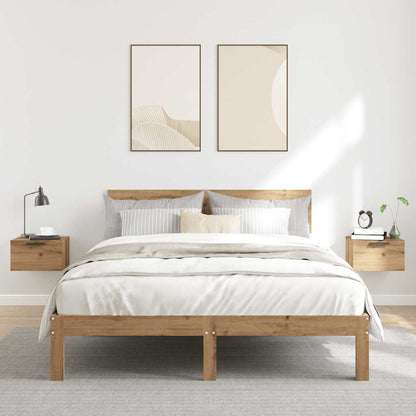 Nachtkastjes 2 st wandgemonteerd 34x30x20 cm artisanaal eiken