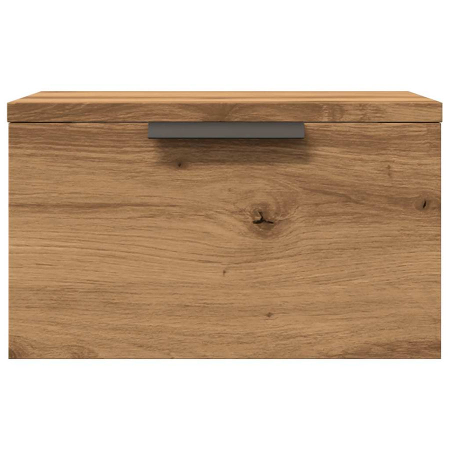 Nachtkastjes 2 st wandgemonteerd 34x30x20 cm artisanaal eiken