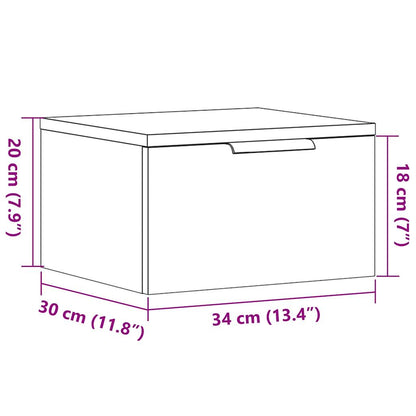 Nachtkastjes 2 st wandgemonteerd 34x30x20 cm artisanaal eiken