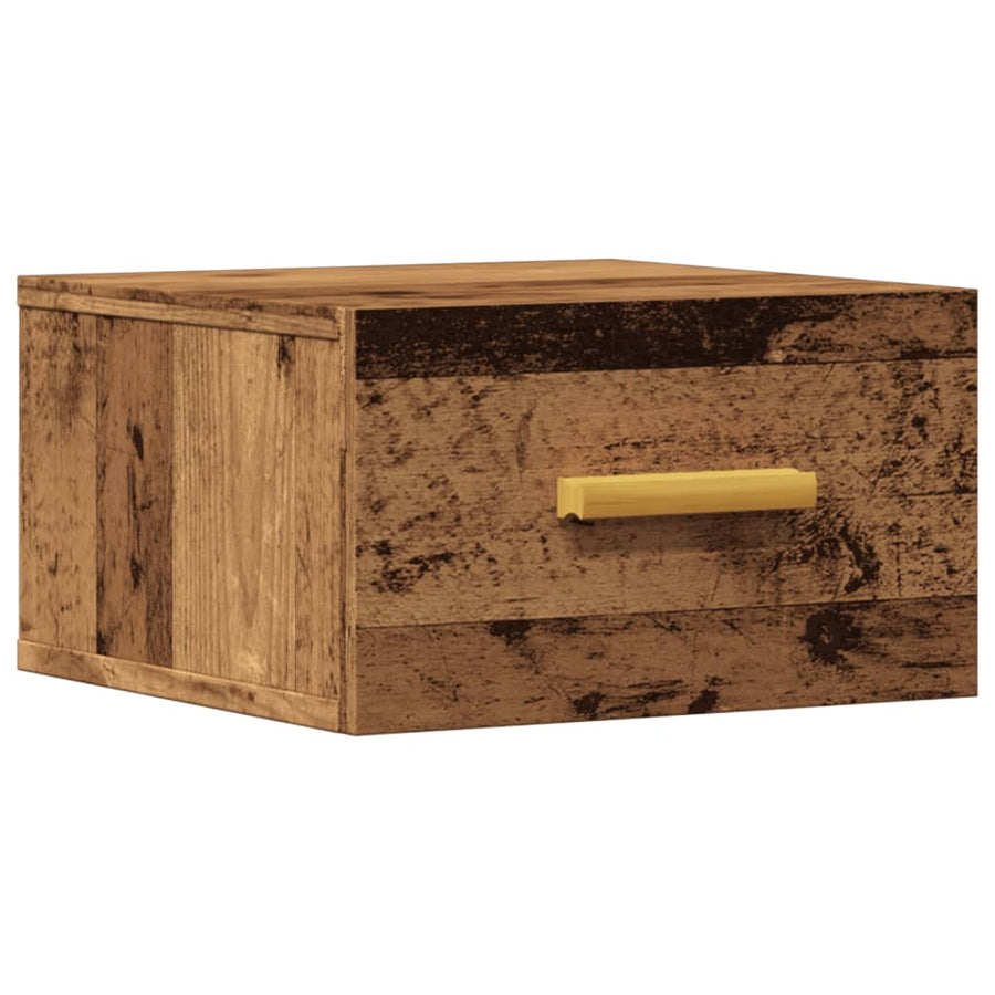 Nachtkastje wandgemonteerd 35x35x20 cm oud houtkleurig