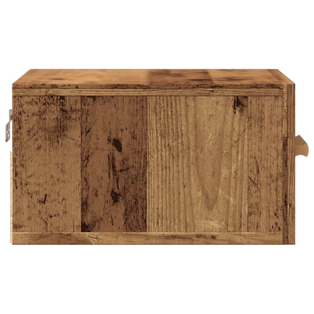 Nachtkastje wandgemonteerd 35x35x20 cm oud houtkleurig