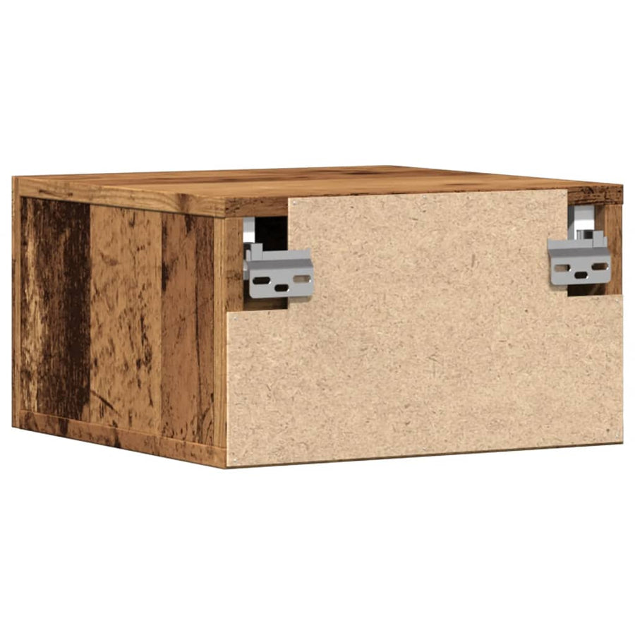 Nachtkastje wandgemonteerd 35x35x20 cm oud houtkleurig