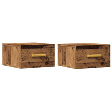 Nachtkastjes 2 st wandgemonteerd 35x35x20 cm oud houtkleurig