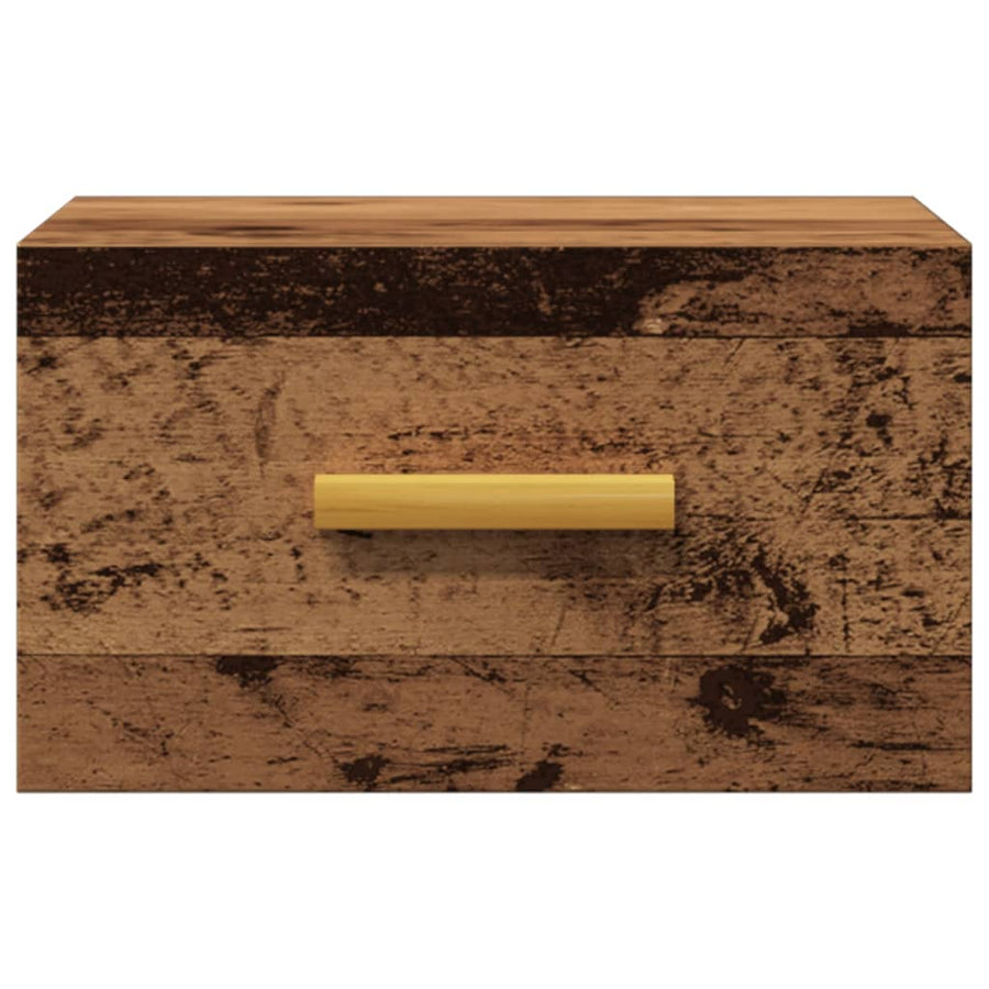 Nachtkastjes 2 st wandgemonteerd 35x35x20 cm oud houtkleurig
