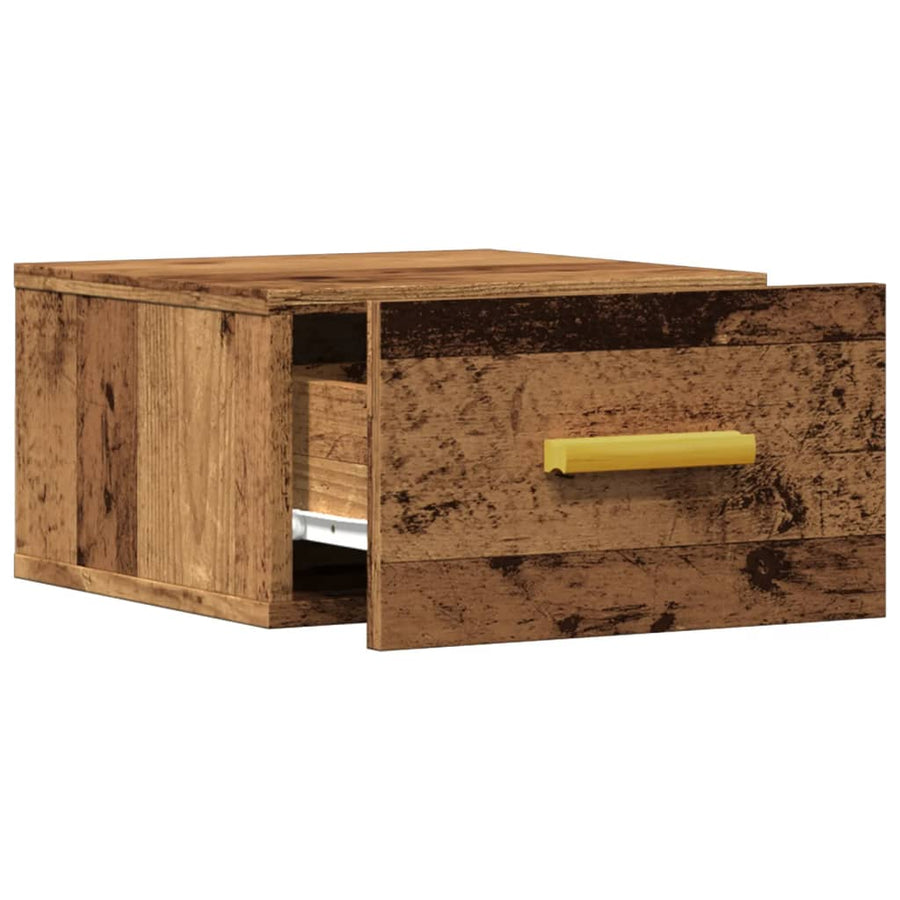 Nachtkastjes 2 st wandgemonteerd 35x35x20 cm oud houtkleurig