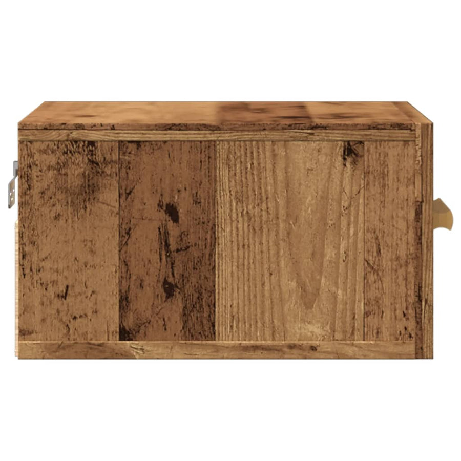 Nachtkastjes 2 st wandgemonteerd 35x35x20 cm oud houtkleurig