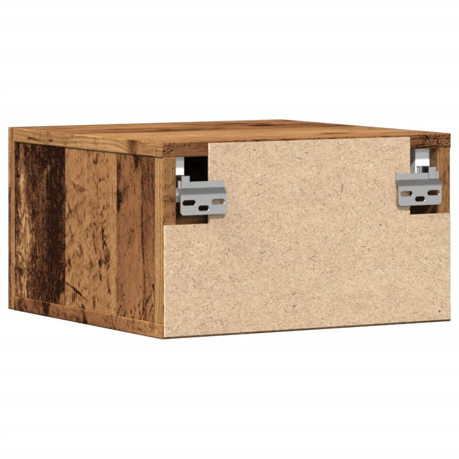 Nachtkastjes 2 st wandgemonteerd 35x35x20 cm oud houtkleurig