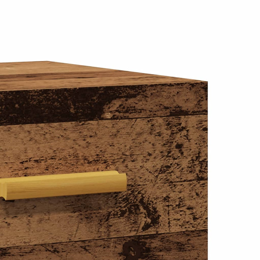 Nachtkastjes 2 st wandgemonteerd 35x35x20 cm oud houtkleurig