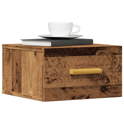 Nachtkastjes 2 st wandgemonteerd 35x35x20 cm oud houtkleurig