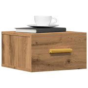 Wall-mounted bedside table 35x35x20 cm artisanal oak colour