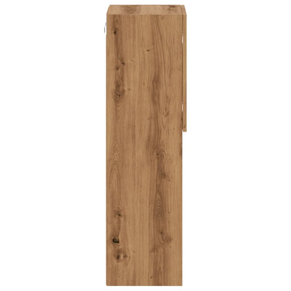 Tv-meubel met LED-verlichting 30,5x30x102 cm artisanaal eiken