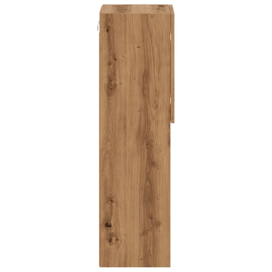 Tv-meubel met LED-verlichting 30,5x30x102 cm artisanaal eiken