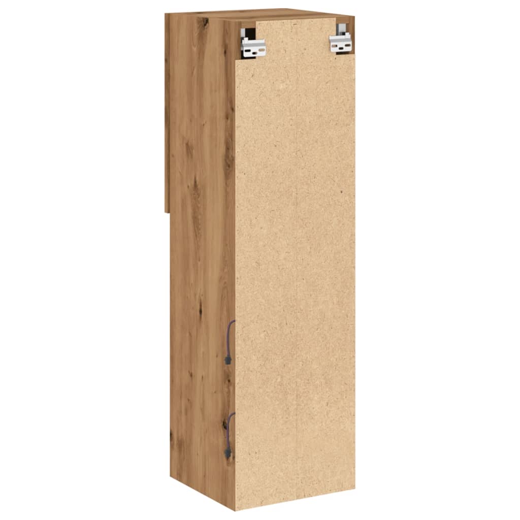 Tv-meubel met LED-verlichting 30,5x30x102 cm artisanaal eiken