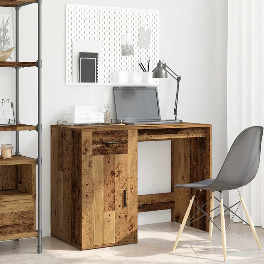 Bureau 100x49x75 cm bewerkt hout oud houtkleurig