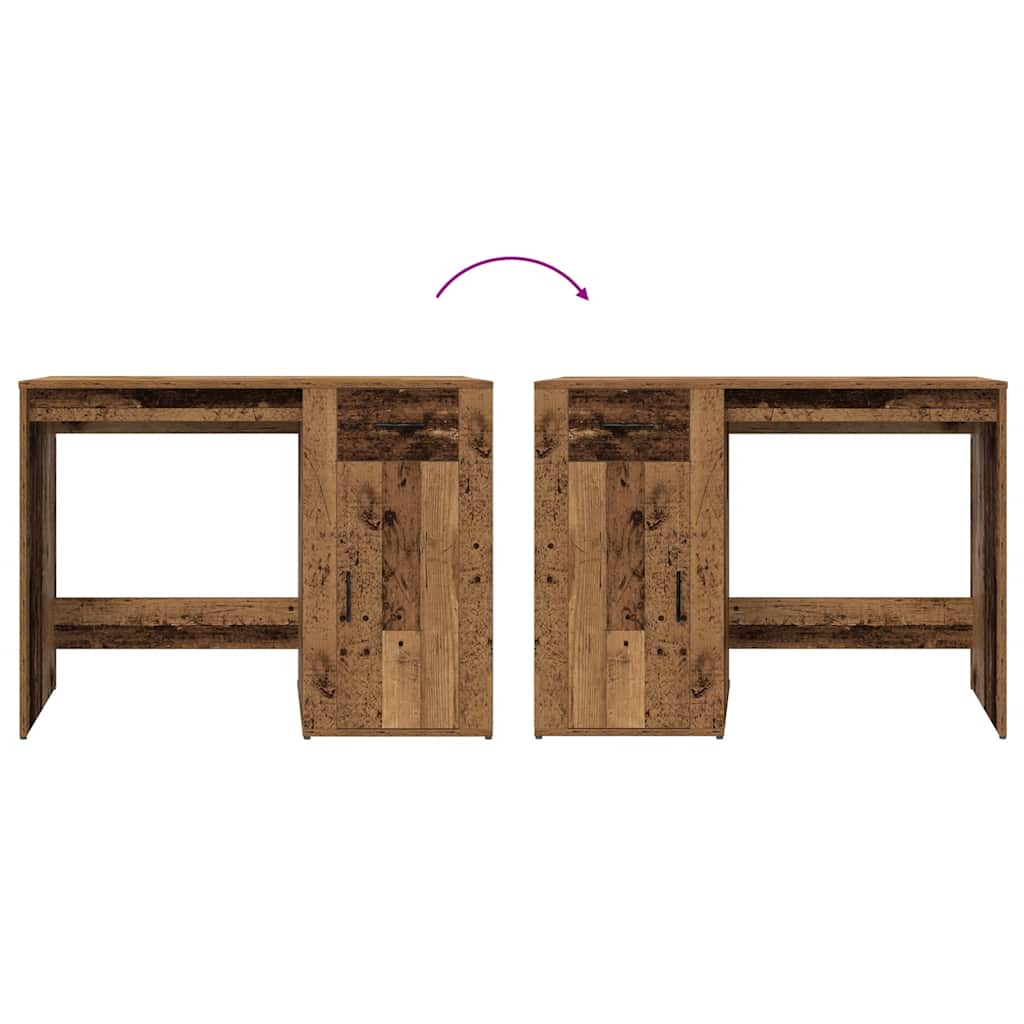 Bureau 100x49x75 cm bewerkt hout oud houtkleurig