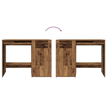 Bureau 100x49x75 cm bewerkt hout oud houtkleurig